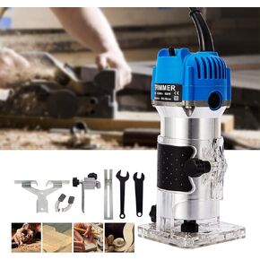 Wood Routers, Wood Trimmer Router Tool, Compact Wood Palm Router, Tool Hand Trimmer, Woodworking Joiner, Cutting Palmming Tool, 30000 RPM 1/4" Collets 800W 110V