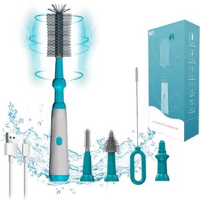 Electric Bottle Brush,Long Handle Electric Water Bottle/Baby Bottle Brush Cleaner, Extra Long Bottle Cleaning Brush Kit,1500 mAh,Waterproof IP65