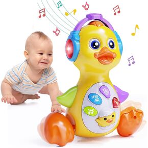 Dancing Duck Baby Toys 6-12 Months Developmental, Musical Crawling Infant Tummy Time 3 4 5 6 7 8 9 10 11 12 18 Month Boy Girl Moving Light Up Toddler Learning Activity Christmas Birthday Gift