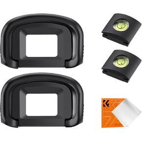K&F Concept 2Pack Eyepiece Cover & Hot Shoe Cover Kit, Eyecup for Canon 5DM4 5DM3 5DS R 5DS 7D 7DM2 1DX 1DXM2 1DXM3 1DSM3 1DM4 1DM3 Camera Viewfinder, Viewfinder Protector Replace for Canon EG Eyecup