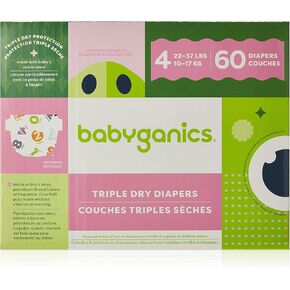 Babyganics Diapers, Size 4, 60 ct, Ultra Absorbent Diapers