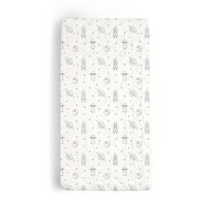Makemake Organics Organic Changing Pad Cover GOTS Certified Organic Cotton Changing Table Cover Non Toxic Quilted Ultra Soft Girls Boys (16"x32", Weaves)