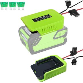 Power Wheel Adapter for Greenworks 40V Lithium-ion Battery with Fuse & Switch, with 14 Gauge Wire, Good Power Convertor for DIY Ride On Truck, Robotics, RC Toys and Work Lights