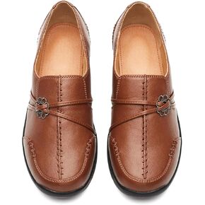 BGSTGUDS Women's Wide Loafers Shoes Wide Toe Box Dress Shoes Trendy Slip on Casual Penny Loafers