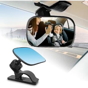 Automotive Interior Rearview Baby Mirror,Wide Angle Convex Mirror Clip-on mirrors for Viewing Rear Passengers Infant Toddler Child Children Backseat Adjustable Rearview