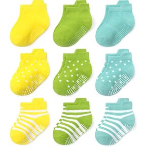 Clowora Baby Boys Girls Non Slip Socks,Infant Toddler Kids Grip Ankle Stretch Socks for Kids 0-5 Years