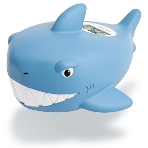 b&h Baby Bath Thermometer, Digital Toddler Thermometer for Bathtub and Room, High and Low Temperature Alarm, Reliable Temperature Readings, Timer and Clock, Floats in Water, Shark