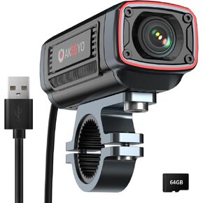 AKY-710S Motorcycle/Bike Camera 4K 28fps, 2K 55fps, Wide-Angle 142°, IP67, 5MP, Loop & Emergency Recording, Parking Monitor, Bicycle,Outdoor Sports, Rechargeable, 64GB Card Included