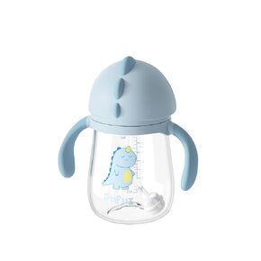 Baby Cup with Straw 12-18 months, Weighted ball Sippy cup for Toddlers with Handle, Water Bottle for Kids 8 Ounce (Green)