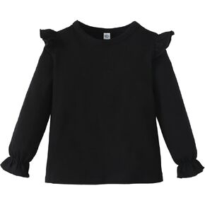 LYSMuch 1-7T Toddler Baby Girls Blouse Long Sleeve Ruffle Shirt Solid Top Clothes