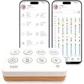 Talli Daily One-Touch Baby Tracker - Baby Monitor to Log Feedings, Diapers, Sleep & More - Electronic Journal Links to Mobile App for Real-Time Baby Monitoring & Tracking - Alexa Compatible