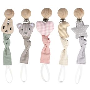 Pacifier Clips - 5 Pack Paci Holder Baby Boys Girls - Teething Beads Soothie Binky Clips Teether Toys - Best Gift Idea for Toddlers