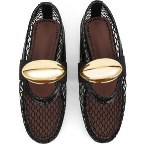 AMINUGAL Mesh Ballet Flats Shoes for Women Fashion Round Toe Fishnet Flats for Women Buckle Strap Mary Jane Shoes Women Comfortable Casual Office Daily Dress Ballerina Shoes