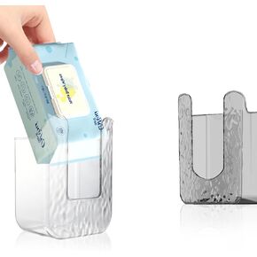 2 Pack Kitchen Wipes Storage Box, Wall-Mounted Tissue Box, Wall Mounted Wipes Dispenser, Flushable Wipes Holder for Bathroom, Toilet Wipes Holder, Bathroom Wipes Holder, Wipes Container Box