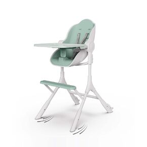 Oribel Cocoon Z High Chair & Lounger | Ice Grey | Newborn to Toddler | Easy Move Gliders | Convertible for Napping & Feeding | No Tools Adjust | Easy to Clean