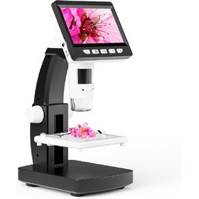 LCD Digital Microscope, Microscope for Kids Handheld USB Microscope, 50X-1000X Magnification Coin Microscope Camera for Adults - 8 LED Lights, Windows/Mac OS Compatible (Without TF Card)