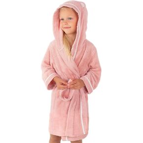 Premium Soft Bath Robe for Toddlers Babies Kids - Rayon made from Bamboo Toddler Robe with Hood - Girls Robe Boys Robe