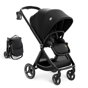Reversible Baby Stroller, ELITTLE EMU Full-Size Toddler Stroller, Full Recline Cockpit Compact Stroller, 0-36 Months Newborn Infant Stroller, All-Terrain Stroller for City, Outdoor, Travel (Black)
