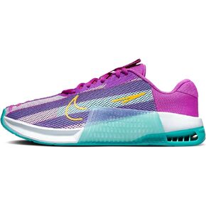 حذاء رياضي للنساء من Nike Metcon 9 AMP (DZ2539-500، بنفسجي مفرط/عنب بالكاد/صبار ترابي/برتقالي ليزر) مقاس 5.5
