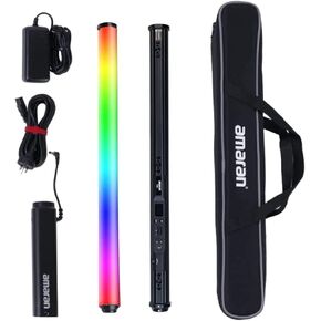 Aputure Amaran T2C RGBWW LED Tube Light,20W 2500K-7500K Adjustable RGB Light Wand Support APP and DMX Control 46 Color Gel Presets (60cm)