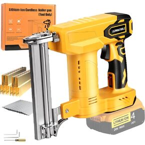 18GA Cordless Brad Nailer Compatible with Dewalt 20V MAX Battery, 5/8 to 1-1/4 Inch, 2 in 1 Brushless 18 Gauge Cordless Nail Gun with 2000pcs Nails/Staples for Wood Carpentry(Tools Only)