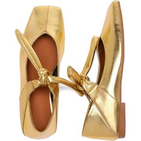 أحذية باليه مسطحة بفيونكة فضية للنساء وربطة عنق سهلة الارتداء من ماري جين مسطحة بمقدمة مربعة كاجوال أحذية راقصة الباليه in Kuwait