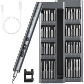 AMIR 62 In 1 Automatic Screwdriver, Mini Electric Precision Screwdriver Set, Power Small Cordless Torque Repair Tools With 48 Magnetic Bits, Led Light, USB Charge, Fix Phone Laptop Toys Watch Camera