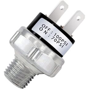 mankk Air Pressure Switch 120-150 PSI Thread 1/4"NPT 24V 12V DC Air Compressor Pressure Switch for Air Horn Train 120-150-1/4"NPT-W