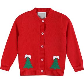 Lil cactus Red Christmas Tree Knit Cardigan