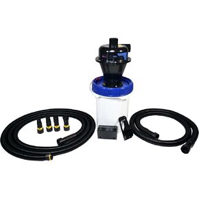 Static Dissipative Quick Click Separator with 5 Gallon Wall Hung Bucket, Dissipative Vacuum Connection Hose, Dissipative Adapter and 16 Foot Hose with Power Tool Adapter Set