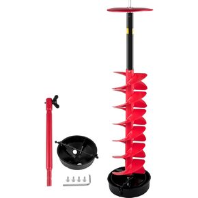 VEVOR Ice Auger Drill Bit, 6" Diameter 39" Length Ice Fishing Auger, Nylon Corless Ice Augers for Ice Fishing with Extra 11.8" Extension Rod, Drill Adapter, Top Plate and Blade Guard
