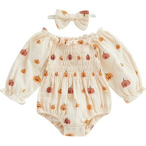 Newborn Baby Girl Outfit Cute Romper Long Sleeve Ruched Bodysuit Comfy Outfits Baby Girl Clothes