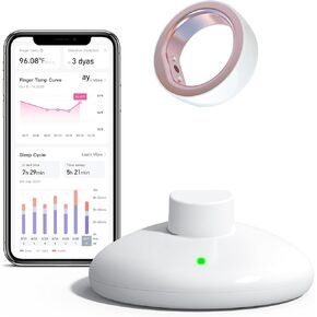 femometer Ring for Fertility and Ovulation Monitor Tracking - Size First with femometer Sizing Kit - App Auto-Sync - Period & BBT Tracker - Sleep Analysis for Women - Rechargeable & Waterproof Size 8