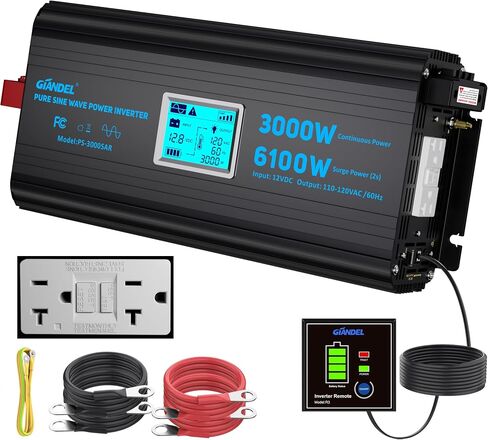 300Watt Pure Sine Wave Power Inverter for Car with PD30W Type C and QC 3.0 USB Car Converter Adapter with Dual USB Ports for Smartphones Laptops Tablets Starlink in Kuwait