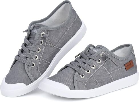 JENN ARDOR Womens Comfortable Elastic Shoes Stylish Canvas Fashion Sneakers Cute Lightweight Slip On Shoes Casual Flats for Walking in Kuwait