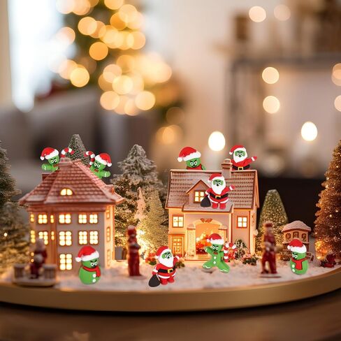 50 قطعة من تماثيل عيد الميلاد الخضراء الرئيسية، تماثيل صغيرة خضراء لرجل الثلج سانتا الزنجبيل، تماثيل Xmax صغيرة لإخفاء تماثيل عيد الميلاد المضحكة لهدية حفلة عيد الميلاد (رجل خبز الزنجبيل) in Kuwait