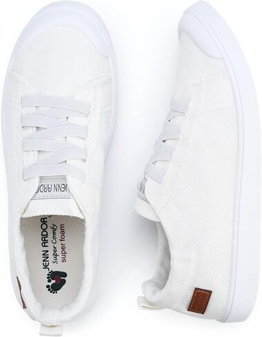 JENN ARDOR Womens Comfortable Elastic Shoes Stylish Canvas Fashion Sneakers Cute Lightweight Slip On Shoes Casual Flats for Walking in Kuwait