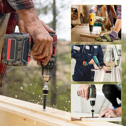 مجموعة لقم الثقب الماسي، 11 قطعة منشار ثقب الماس السداسي 1/5، 1/4، 5/16، 3/8، 1/2 بوصة مع حامل لقم الثقب سريع الفك لبلاط البورسلين والرخام والجرانيت (أسود، الحجم: متعدد الأبعاد) in Kuwait