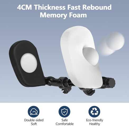 Car Headrest Pillow,Thickened Memory Foam Neck Support Pillow,180° Adjustable Car Headrest,Travel Car Sleeping Headrest, Suitable for Kids and Adults in Saudi Arabia