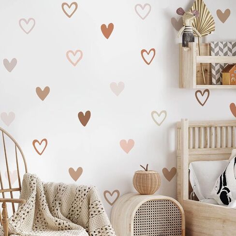Boho Heart and Hollow Wall Stickers Classroom Decor Art Nursery Wall Decals Peel and Stick for Kids Girls Boys Bedroom Dorm playroom Livingroom in Saudi Arabia