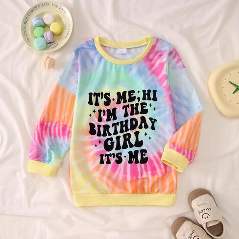 Ritatte It’s Me Hi I’m The Birthday Girl Sweatshirt Toddler Girls Birthday Party Tie Dye Shirts Kid Birthday Outfit 2-7 Years in Saudi Arabia