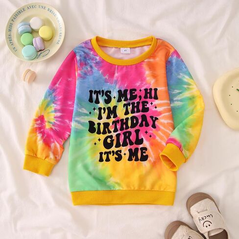 Ritatte It’s Me Hi I’m The Birthday Girl Sweatshirt Toddler Girls Birthday Party Tie Dye Shirts Kid Birthday Outfit 2-7 Years in Saudi Arabia