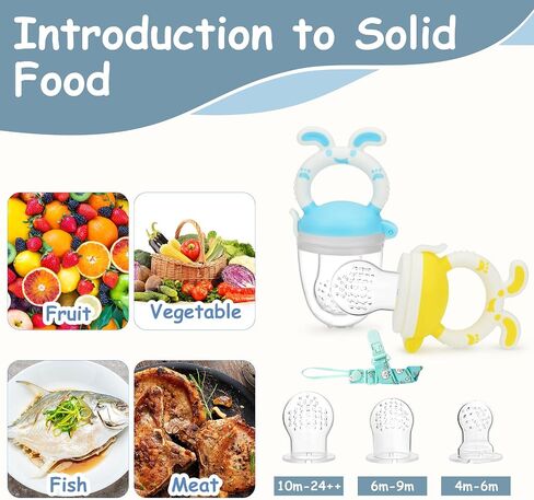 ألعاب التسنين للأطفال بزيت العنبر من Food WAJIAYON للأطفال من عمر 0 ​​إلى 6 أشهر، مجموعة مكونة من 6 قطع، ألعاب أطفال من عمر 6 إلى 12 شهرًا، فريزر خالٍ من البيسفينول A، سيليكون ناعم ومحكم لتخفيف آلام عضاضة الأطفال وتهدئة التهاب اللثة ومضغ ألعاب الرضع in Kuwait