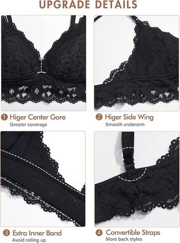 MOMANDA Women's Lace Nursing Bra Wirefree Padded Breastfeeding Maternity Bralette Cute More Coverage in Kuwait