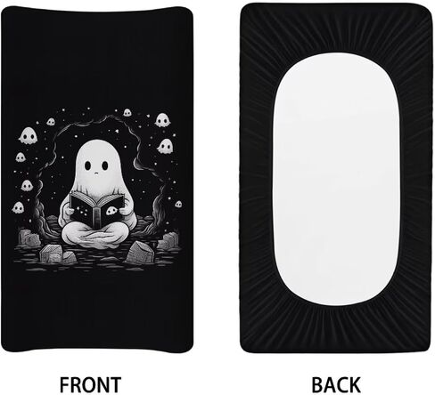 Halloween Changing Pad Cover Ghost Black Changing Table Covers for Baby Girls and Boys Soft Diaper Changing Pad Cover in Saudi Arabia