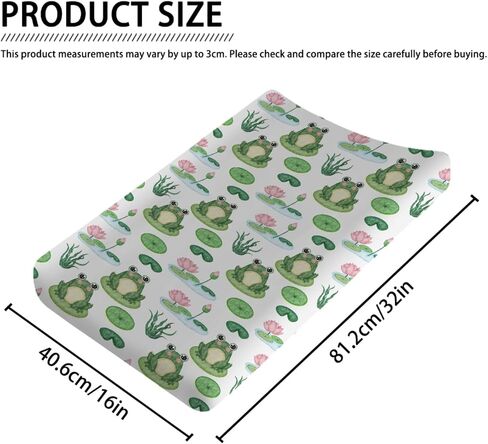 Cartoon Frogs Flower Leaves Pond Changing Pad Covers Water Lilies Lake Diaper Changing Table Sheets for Girl Boy Soft Breathable Stretchy Fitted Baby Changing Table Pad Mats Covers 32''x16'' in Saudi Arabia