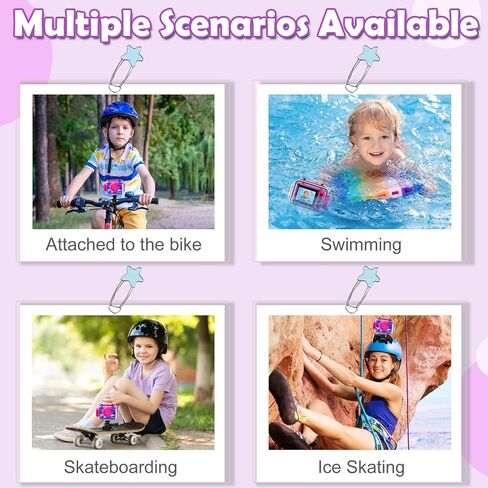 كاميرا GKTZ للأطفال، كاميرا رقمية مقاومة للماء بدقة 1080 بكسل عالية الدقة للأطفال، كاميرا خارجية للرياضة تحت الماء مع بطاقة SD 32 جيجابايت، ألعاب هدايا عيد ميلاد للأطفال لعمر 3 4 5 6 7 8 9 10 11 12 عامًا للأولاد والبنات in Kuwait