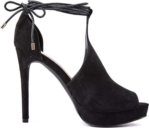Womens Peep Toe Platform Heels Sexy Sandals Strappy Lace Up Tie Stilettos Dress Pumps Shoes in Kuwait