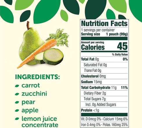 Beech-Nut Baby Food Variety Pack, Fruit & Root Veggie Blends Baby Food Pouches, Fruit & Veggie Purees, 3.5oz (18 Pack) in Saudi Arabia