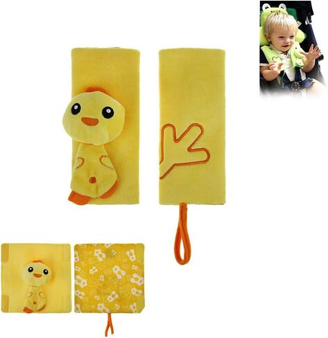Cartoon Animal Seat Belt Cover Baby Safety Seat Belt Strap Cover with Softness, Best Baby Travel Pillow, Head Support, Shoulder Pads(Angel) in Saudi Arabia
